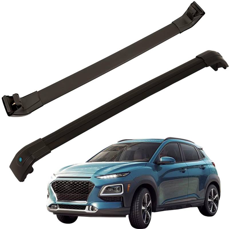 2 Stück Auto Dachträger Dachgepäckträger Querstangen für Hyundai KONA 2018-2022, Aluminium Dachträger Relingträger Auto Abschließbar Gepackträger von FILUNO