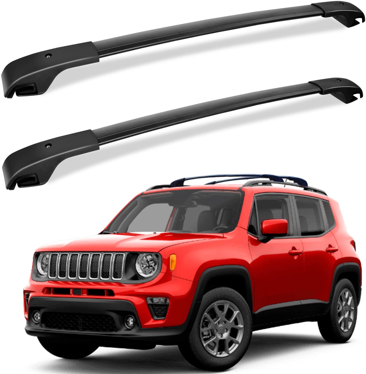 2 Stück Auto Dachträger Dachgepäckträger Querstangen für Jeep Renegade 2015-2022, Aluminium Dachträger Relingträger Auto Abschließbar Gepackträger von FILUNO