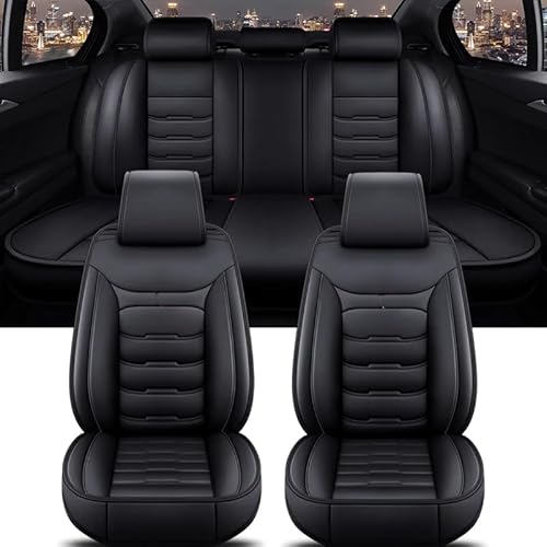 FILUNO Autositzbezüge Komplettset Leder für Toyota Aqua 2011-2023, Auto Sitzschoner Set Schonbezüge Autositz Autositzbezüge Sitzauflagen Sitzschutz Comfort Zubehör,A/Black von FILUNO