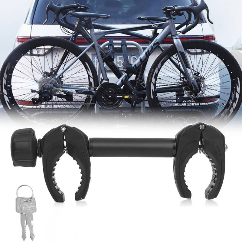 FINEW 32cm Rahmenhalter für Fahrradträger Anhängerkupplung, Universal Fahrradrahmenhalter Abschließbare, Rahmenhalter für U-Bügelrohr: Ø 2,5-3cm - Kraftvolle Fixierung (Patent) von FINEW