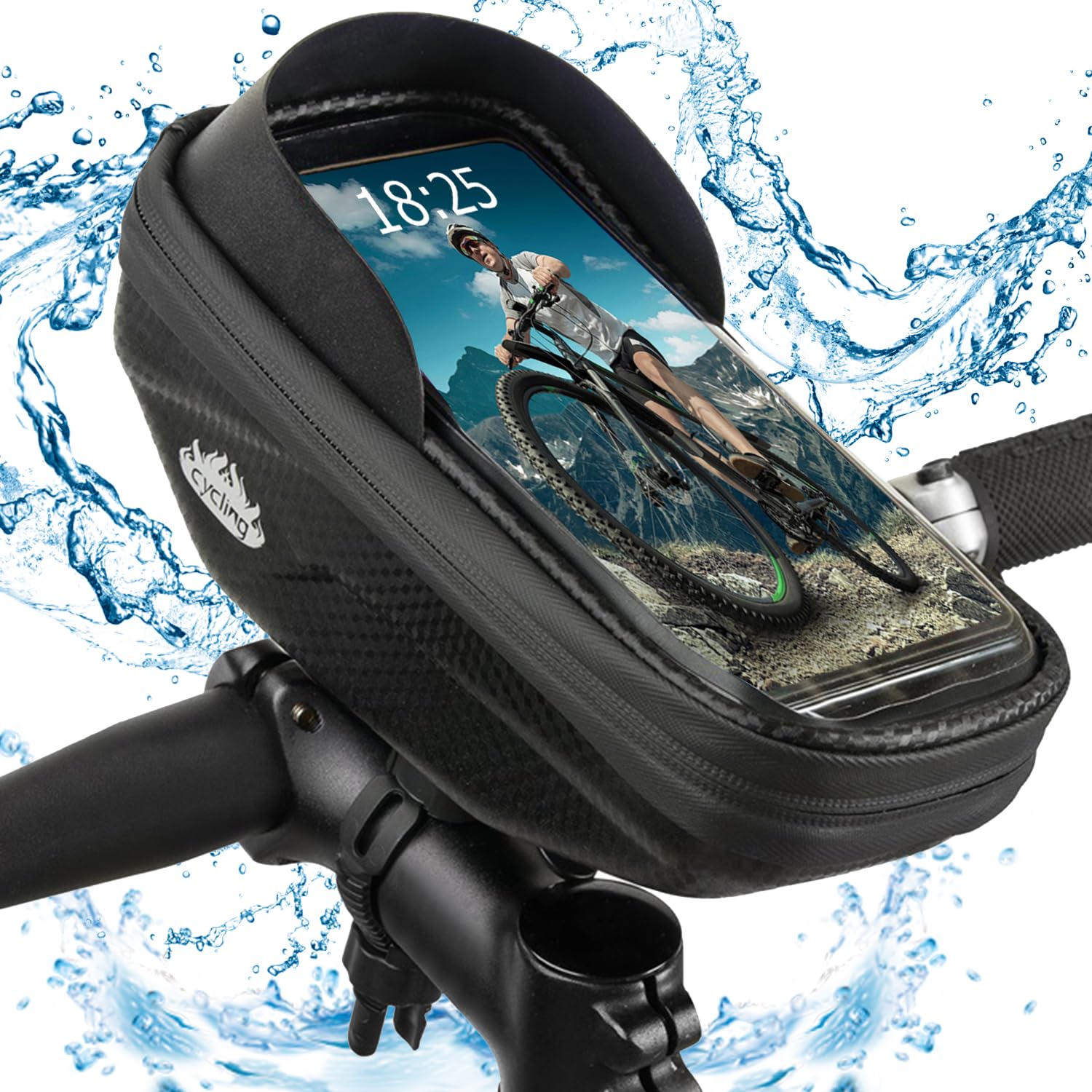 FINEW Handyhalterung Fahrrad Wasserdicht, Handytasche Fahrrad Motorrad 360°Drehbarem, MTB Rennrad Ebike Handytasche Fahrradlenker, Fahrradhalterung Lenkertasche für 4.7-7 Zoll Smartphone von FINEW