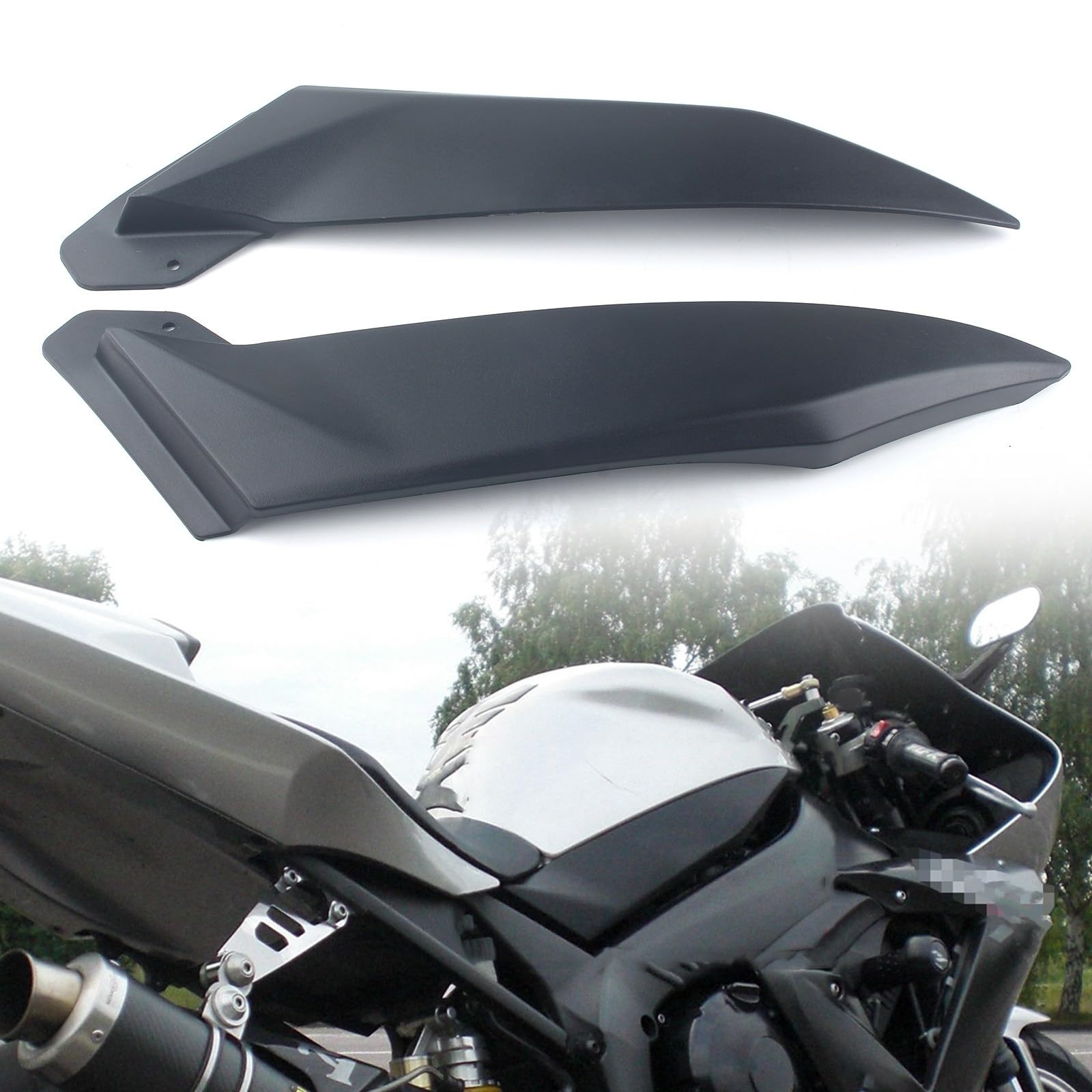 FINMOKAL 1 Paar mattschwarze Tank-Seitenabdeckungen, kompatibel mit Yamaha YZF-R1 YZF R1 YZFR1 YZFR1 2002–2003 von FINMOKAL