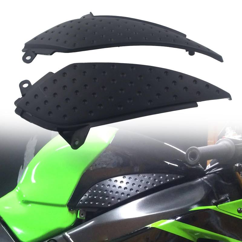 FINMOKAL 1 Paar schwarze ABS-Gastank-Seitenabdeckung Verkleidung Verkleidung Abdeckung Abdeckung kompatibel mit Kawasaki ZX6 ZX6R 636 2005–2006 von FINMOKAL