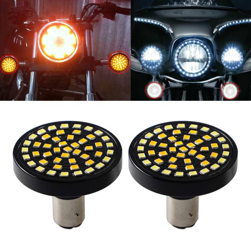 FINMOKAL 2 STÜCKE Switchback 1157 48-SMD LED DRL & Blinkerlampen für Harley Davidson von FINMOKAL