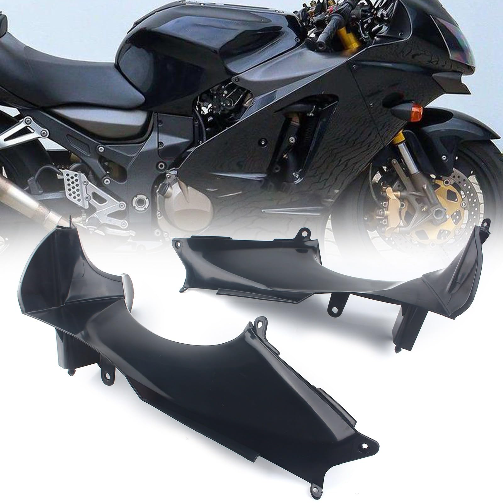 FINMOKAL 2 x ABS-Kunststoff-Motorrad-Lufteinlass-Verkleidung, kompatibel mit Kawasaki Ninja ZX-12R 2002–2005 von FINMOKAL