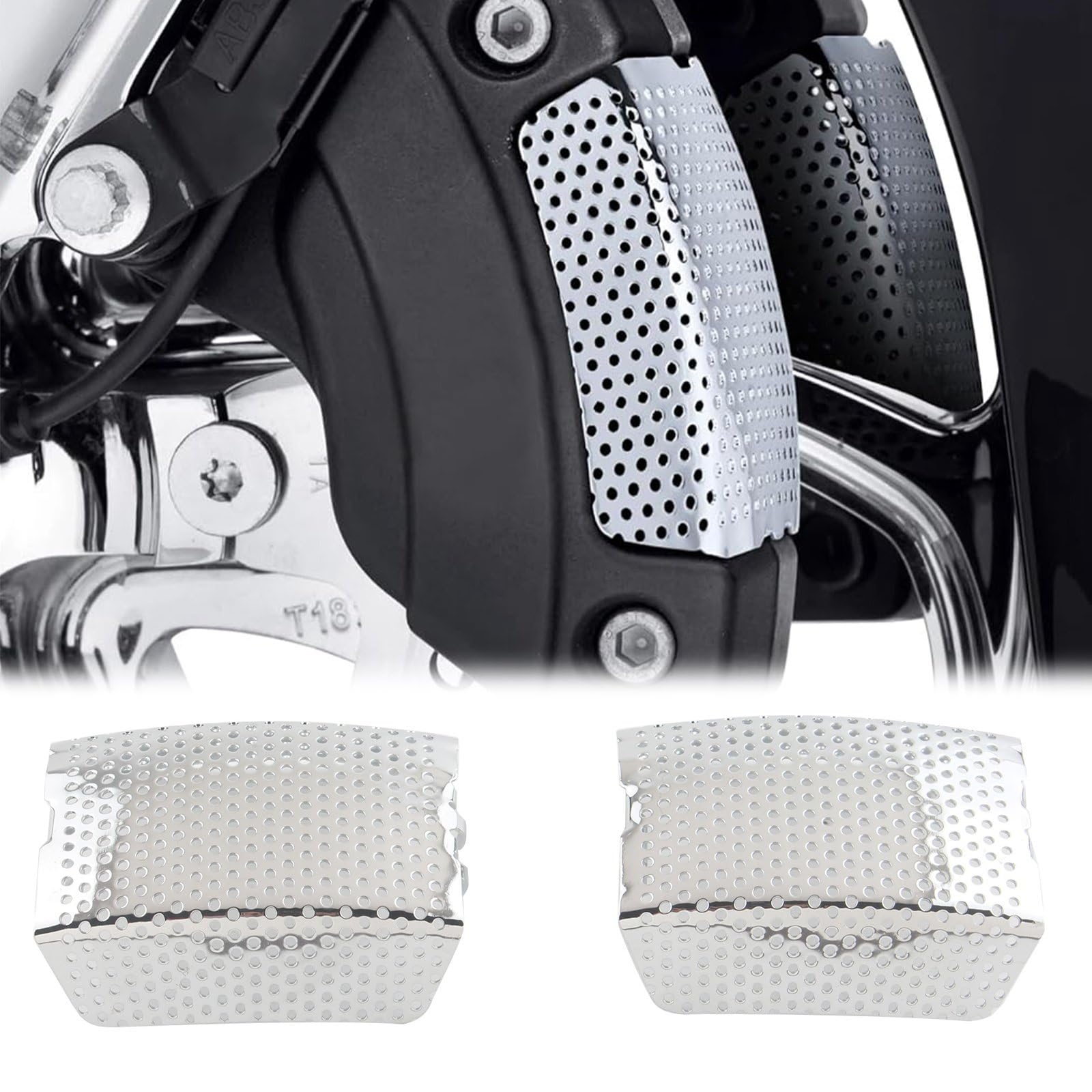 FINMOKAL 2 x verchromte Frontschieber-Einsätze, kompatibel mit Harley Touring Electra Glide Street Glide Road King 2008–2023 V-Rod 2006–2021 von FINMOKAL