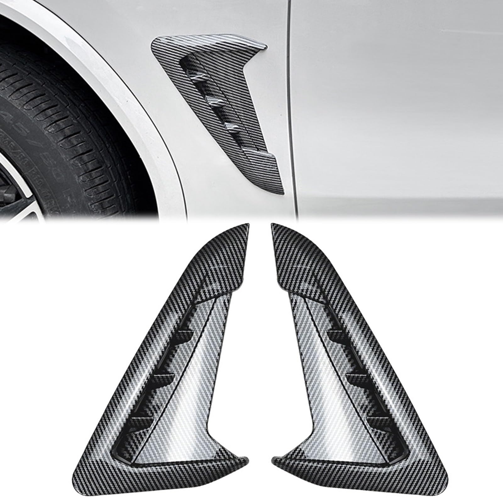 FINMOKAL ABS Carbon Fiber Auto Front Fender Side Air Vent Cover Trim Compatible with BMW X3 G01 X4 G02 2018-2022 2019 von FINMOKAL