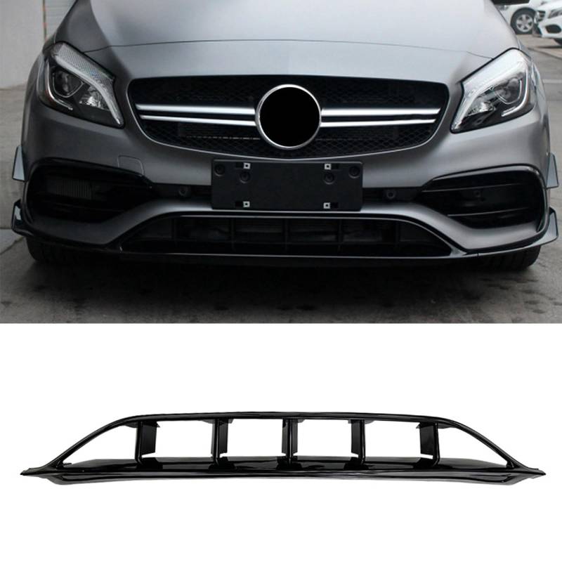 FINMOKAL ABS Schwarz Auto Front Unterlippe Spoiler Kompatibel mit Benz A-Klasse A Klasse W176 A200 A45 AMG 2016-2018 von FINMOKAL