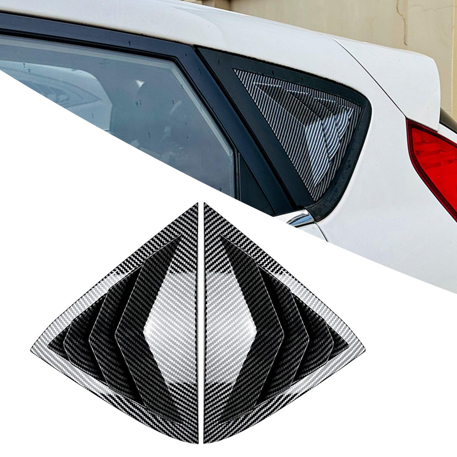 FINMOKAL Abdeckung für hintere Seitenfenster, Carbon-Stil, kompatibel mit Ford Fiesta MK7 MK7.5 2008–2017 von FINMOKAL