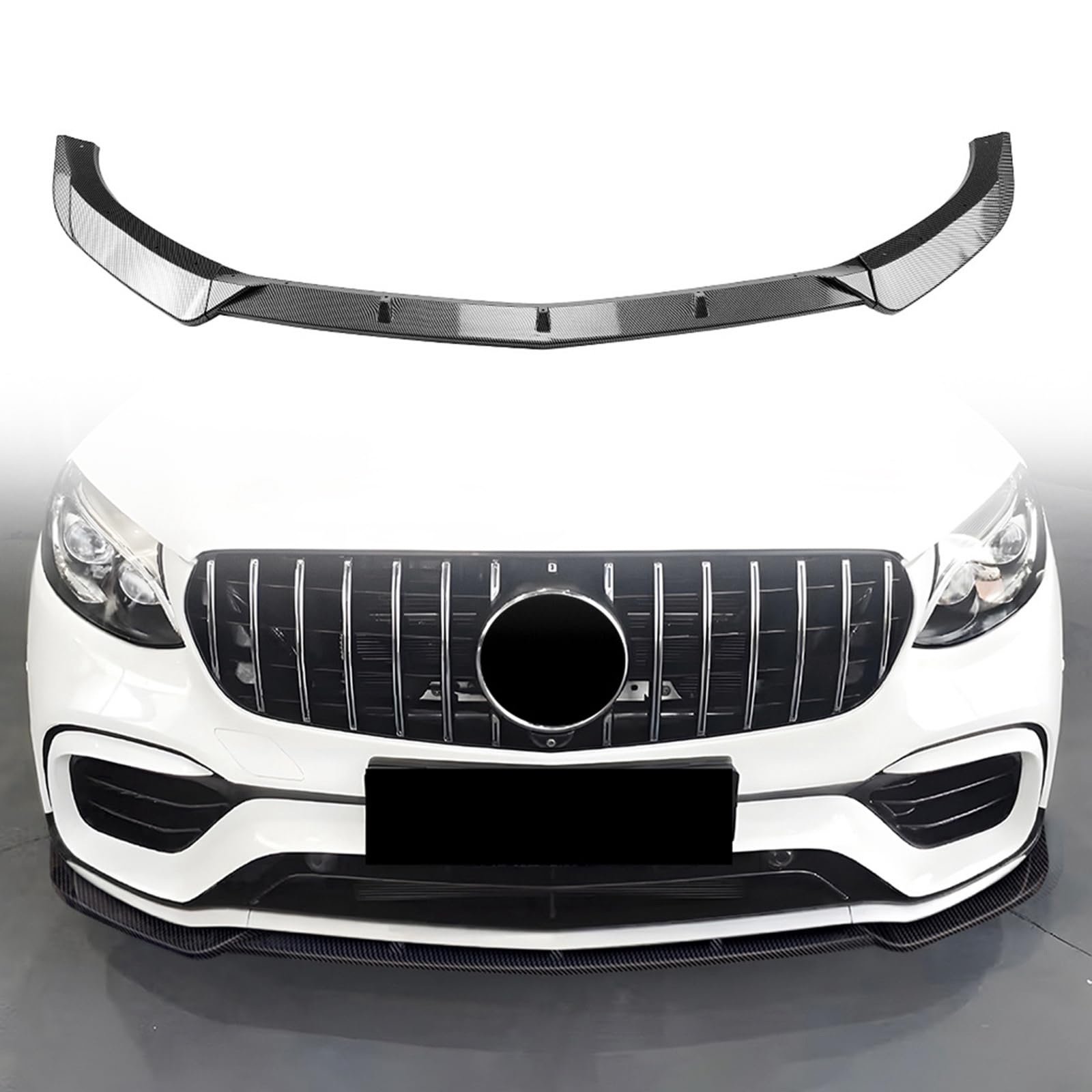 FINMOKAL Auto Frontstoßstange Lippe Unterer Spoiler Splitter Karosserie Kit Kompatibel mit Benz GLC-Klasse GLC63 AMG X253 2016 2017-2019, Kohlefaser-Stil von FINMOKAL