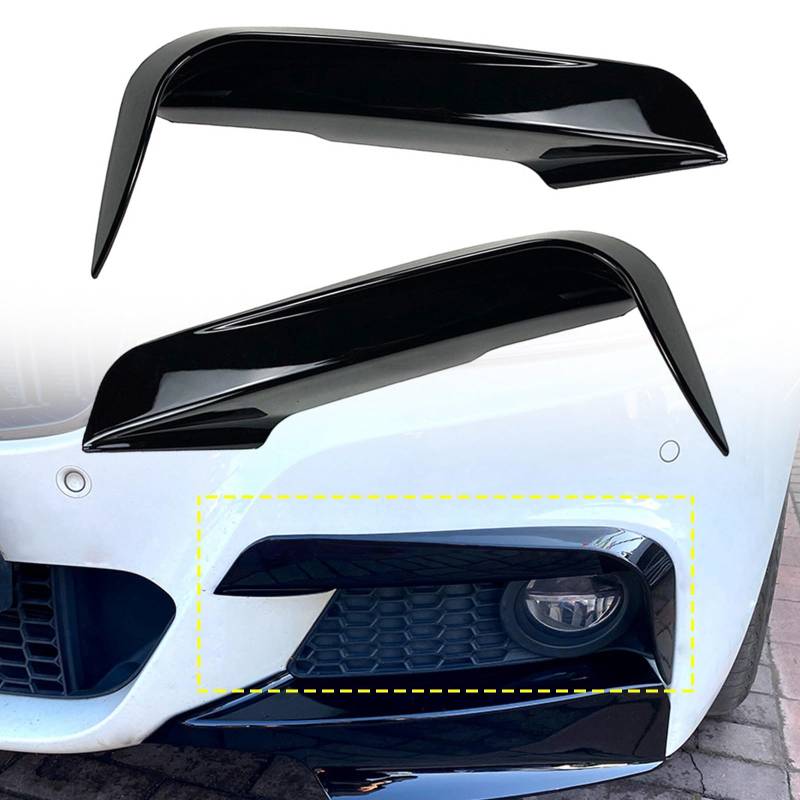 FINMOKAL Auto Frontstoßstange Spoiler Splitter Nebelscheinwerfer Verkleidung Lüftungsschlitz Abdeckung Schwarz Passend für BMW 3er F30 F31 320i 325i M Pack 2013-2019 von FINMOKAL