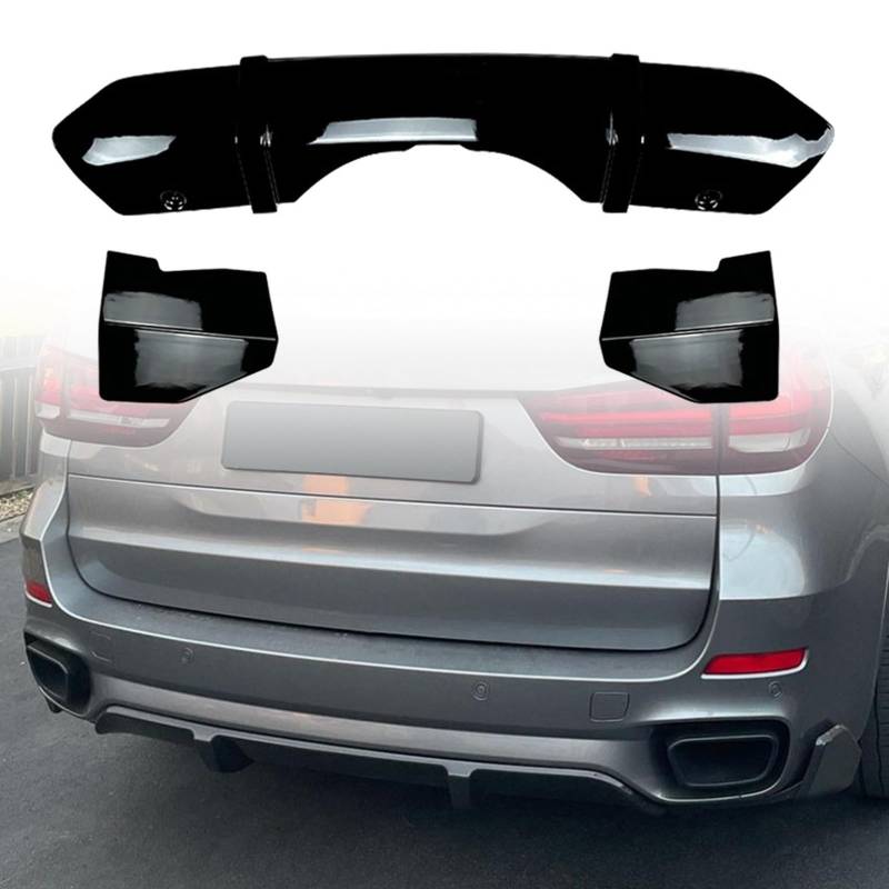 FINMOKAL Auto Heckstoßstange Diffusor Lippe Spoiler Kompatibel mit BMW F15 X5 M Sport 2014-2018 (Glanz Schwarz) von FINMOKAL