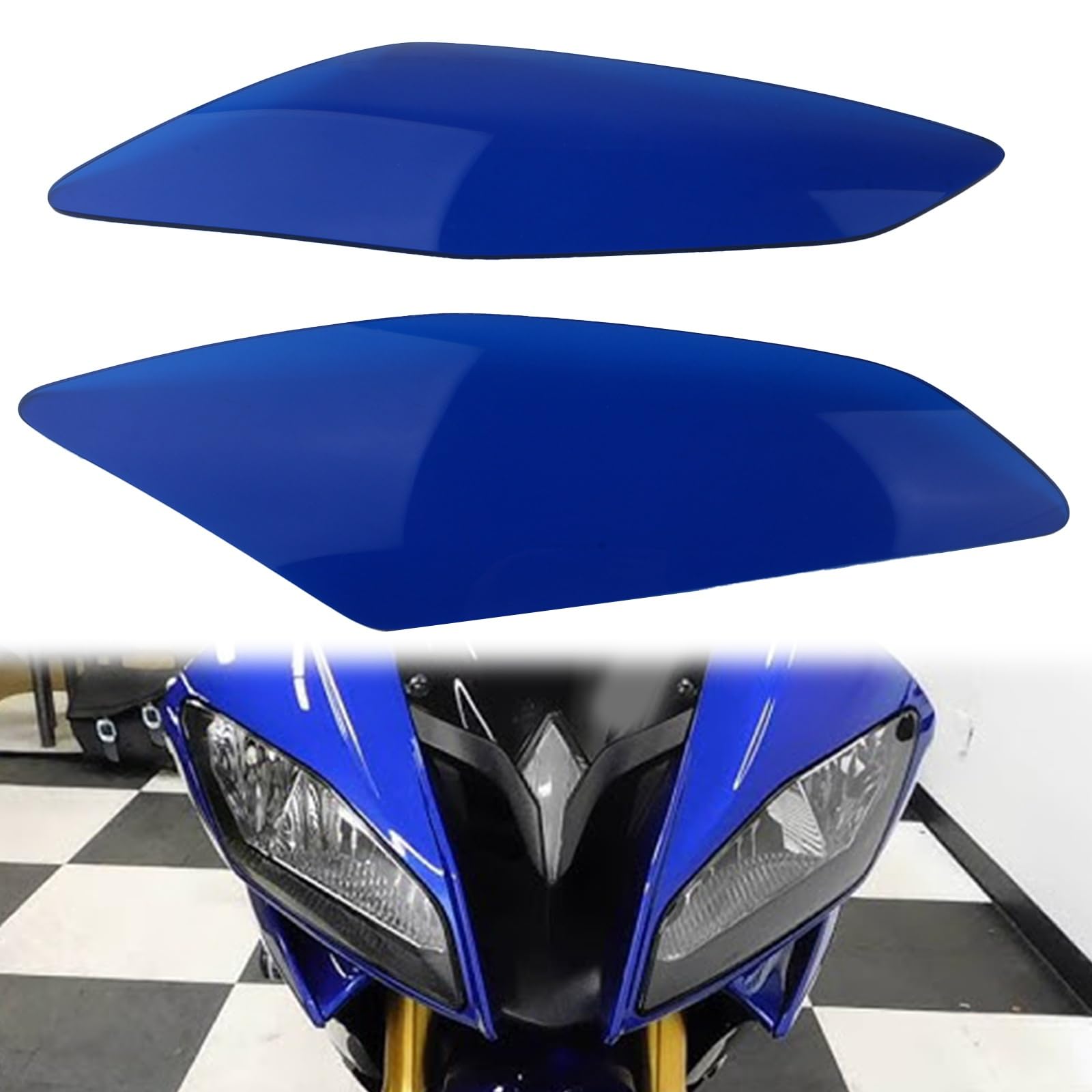 FINMOKAL Blaue Scheinwerfer-Objektivabdeckung, Schutzschild, kompatibel mit Yamaha YZF R6 2008 2009 von FINMOKAL