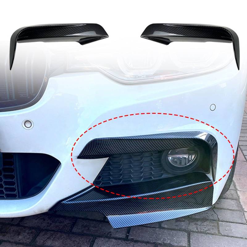 FINMOKAL Carbon Frontstoßstange Spoiler Nebelscheinwerfer Fin Lüftungsschlitz Deckel Abdeckung Verkleidung Kompatibel mit BMW 3er F30 F31 320i 325i 2013-2019 von FINMOKAL