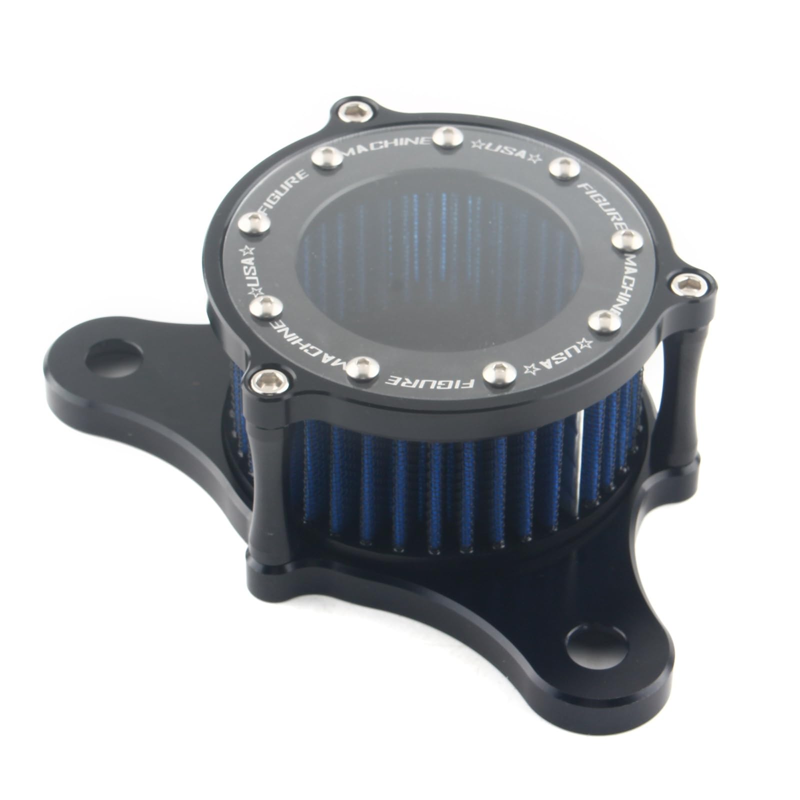 FINMOKAL Clear Air Cleaner Ansaugfilter kompatibel mit Harley Dyna Softail 1993-2016 Touring Road Street Glide Road King 1993-2007 (Schwarz - Blaufilter) von FINMOKAL