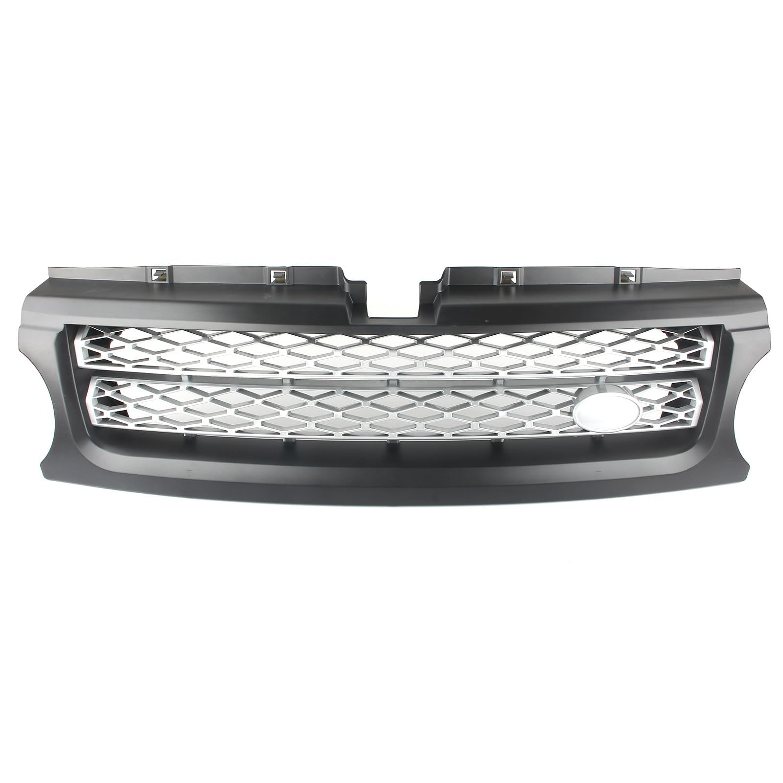 FINMOKAL Frontgrill Lufteinlassgitter für Land Rover Range Rover Sport L320 2010-2013 LR020926 Frontstoßstange oberer Mittelgrill grauer Rahmen silbernes Gitter von FINMOKAL