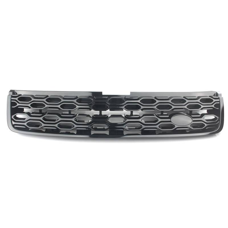 FINMOKAL Frontgrill für Land Rover Range Rover Evoque 2020-2022 Frontstoßstange oberer Mittelgrill glänzend schwarz mit Chrom Tirm LR127710 ABS-Autoteile von FINMOKAL