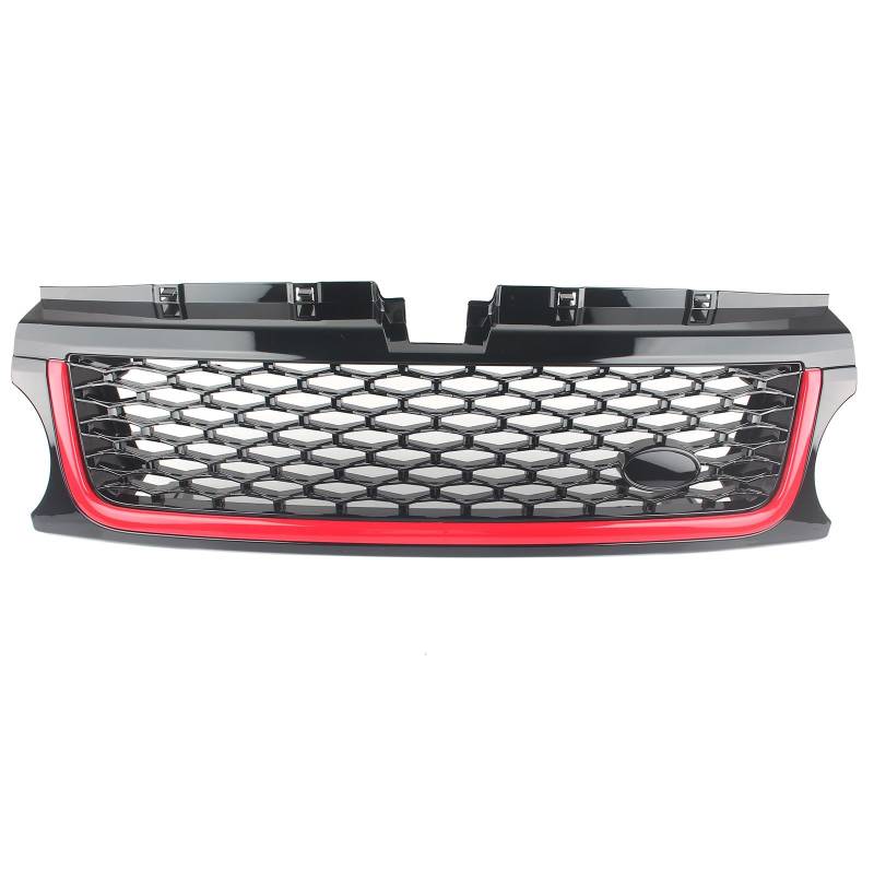 FINMOKAL Frontgrill passend für Land Rover Range Rover Sport 2010-2013 Frontstoßstange oberer Mittelgrill schwarz+rot von FINMOKAL