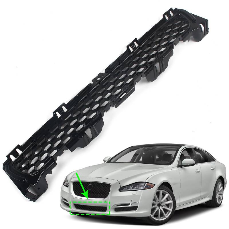 FINMOKAL Frontgrillgitter für untere Stoßstange, passend für Jaguar XJ 2016–2021 C2D43048, schwarz von FINMOKAL