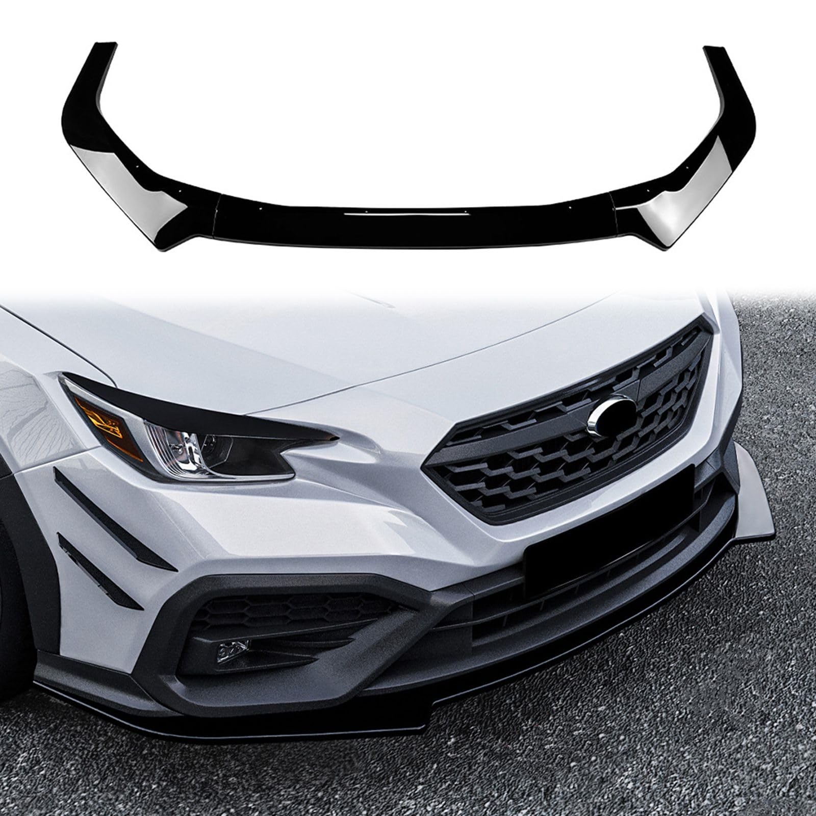 FINMOKAL Frontstoßstange Lippe Spoiler Unterkinn Splitter Spoiler Kompatibel mit Subaru WRX STi VB 2022-2025, Schwarz von FINMOKAL