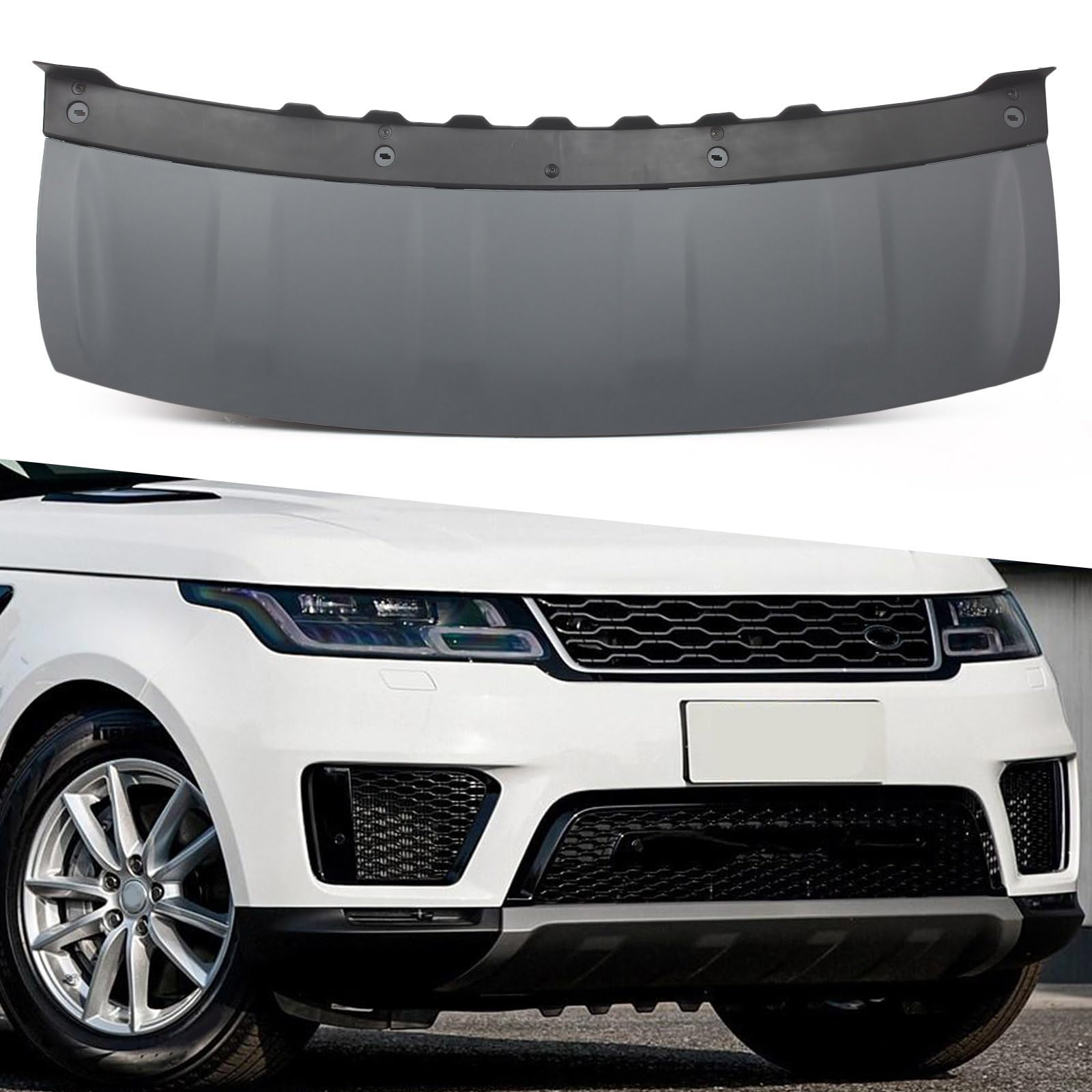 FINMOKAL Frontstoßstangen-Abdeckung, Abschleppschutz, kompatibel mit Range Rover Sport 2018–2022, L494, 2018, LR109870, LR099367, Grau von FINMOKAL