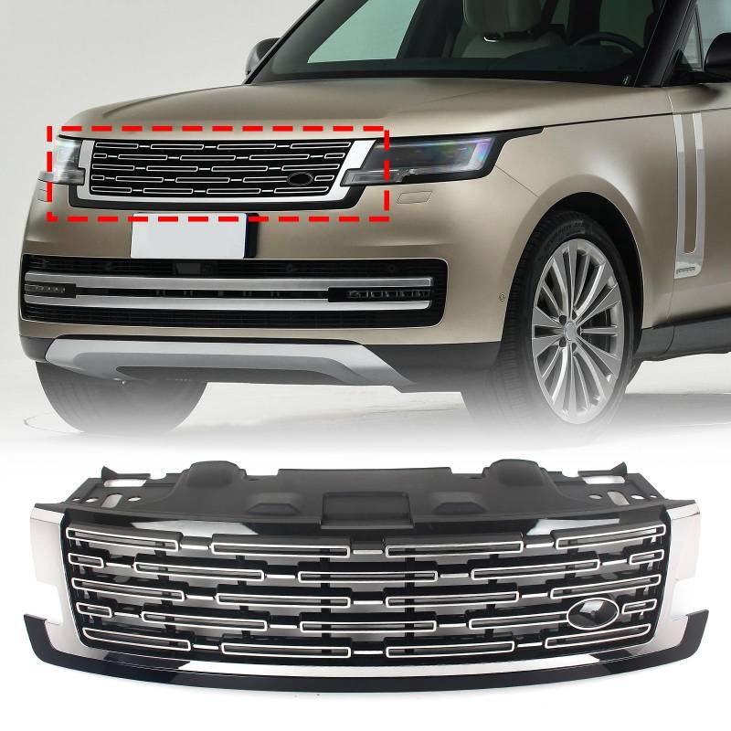 FINMOKAL Frontstoßstangen-Grill silber-schwarz für Land Rover Range Rover 2023-2024 von FINMOKAL