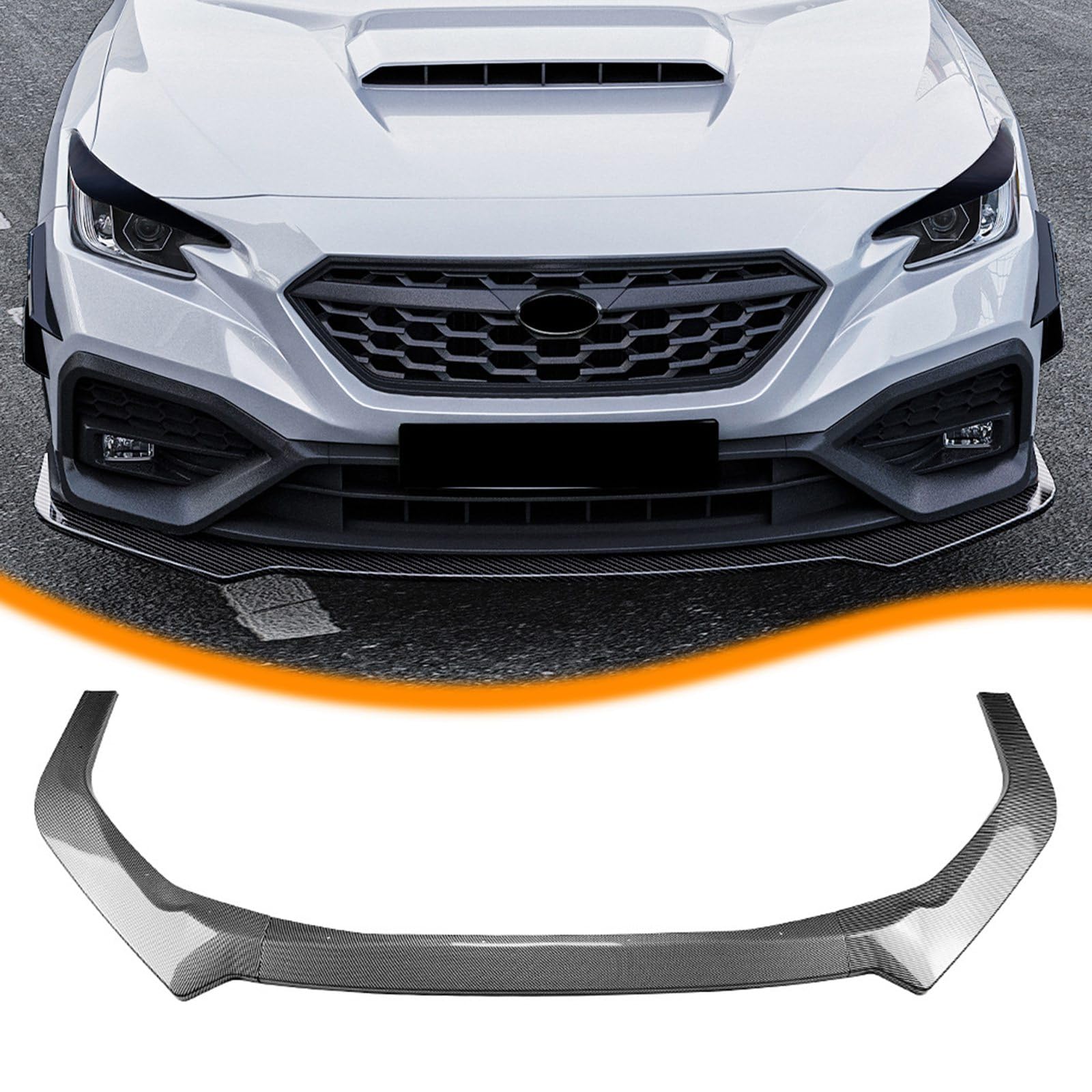 FINMOKAL Frontstoßstangen-Spoiler, Unterkinn-Splitter, Spoiler-Körper-Set, kompatibel mit Subaru WRX STi VB 2022–2025, Kohlefaser-Stil von FINMOKAL