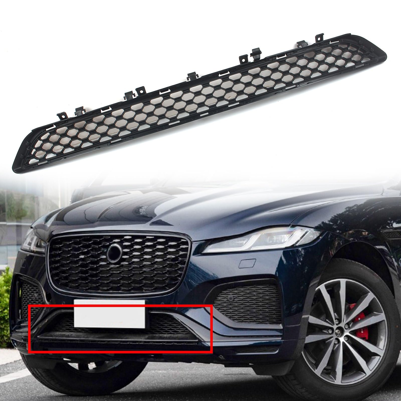 FINMOKAL Frontstoßstangen-Untergitter für Jaguar F-Pace 2017-2020, Schwarz T4A6257 von FINMOKAL