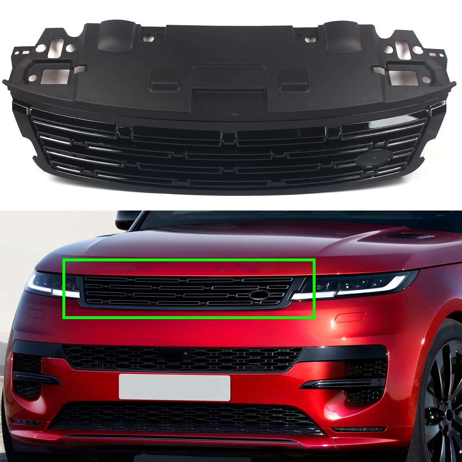 FINMOKAL Für Range Rover L461 2022 2023 2024 Schwarz glänzend Frontstoßstangengrill von FINMOKAL