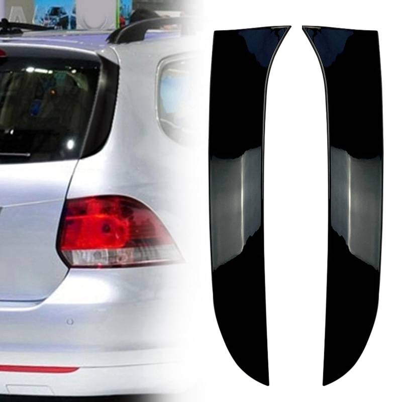 FINMOKAL Für VW Golf 6 MK6 Variant Wagon 2008-2013 Heckklappenspoiler Kotflügel Schwarz Glänzend 2 Stück von FINMOKAL