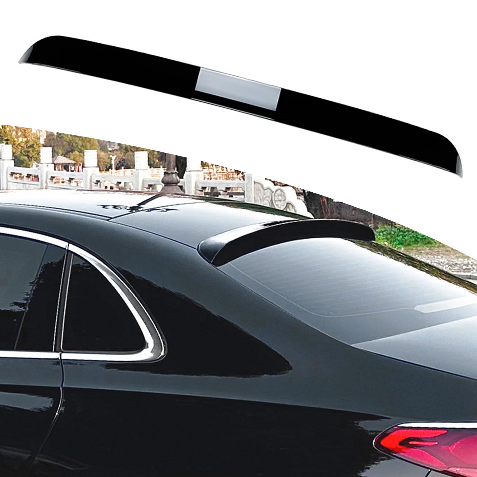 FINMOKAL Glänzend Schwarz Auto Kofferraum Dachspoiler Splitter Heckflügel Kompatibel mit Benz E-Klasse W214 E260 E300 AMG 2024+ von FINMOKAL