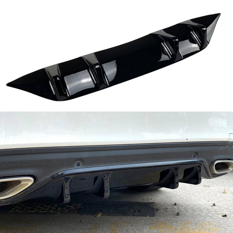 FINMOKAL Glänzend Schwarz Heckstoßstange Diffusor Lippe Spoiler Abdeckung Splitter Kit Kompatibel mit Benz C-Klasse W205 C200 C260 C300 C350 2019-2021 von FINMOKAL