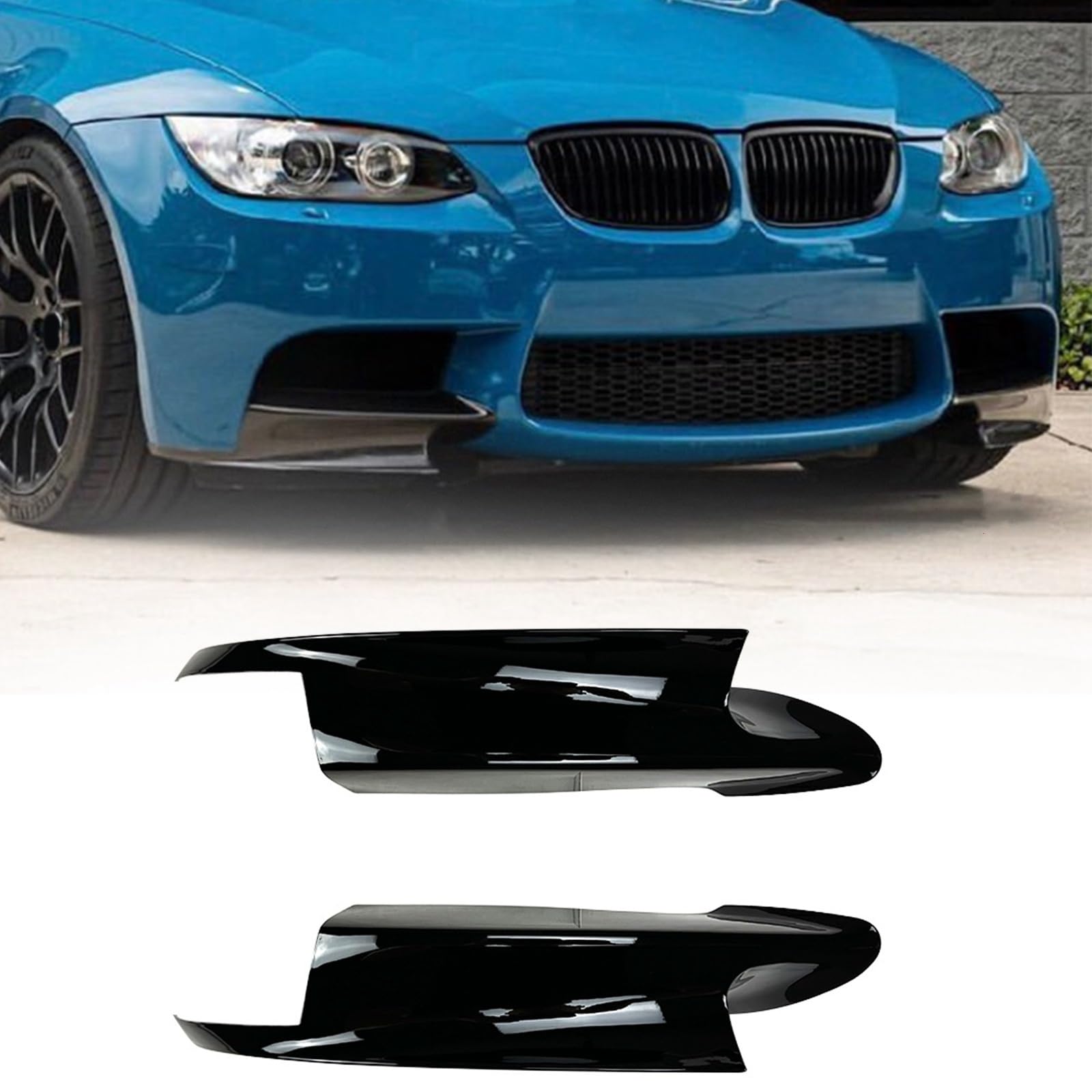 FINMOKAL Glänzende schwarze Frontstoßstangenlippe, Spoiler, Frontstoßstangenschutz, kompatibel mit BMW E90 E91 E92 E93 M3 2007–2013 von FINMOKAL