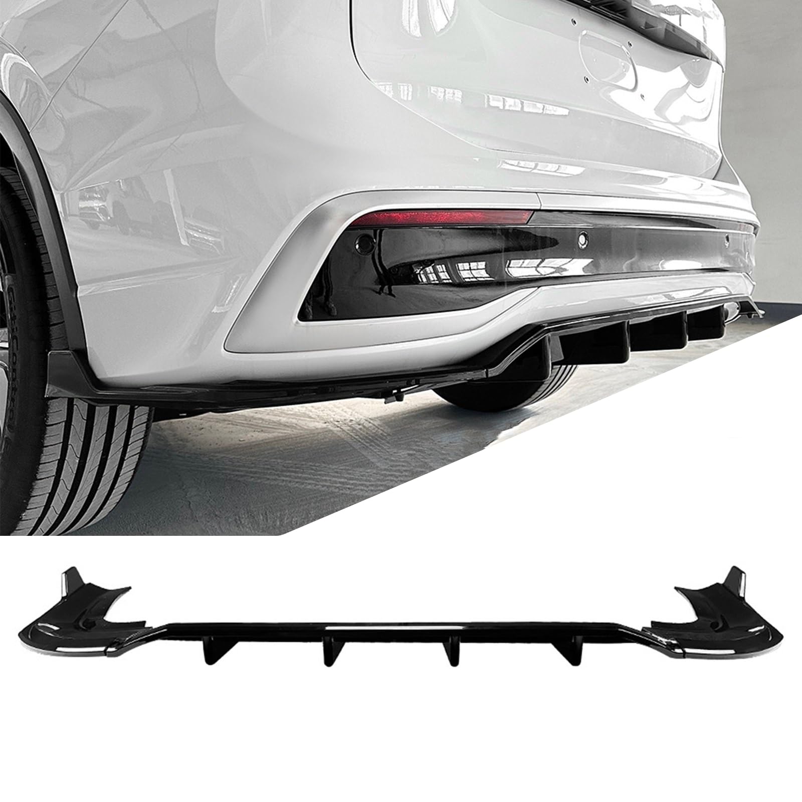 FINMOKAL Heckdiffusor Heckstoßstange Lippe Splitter Diffusor Body Kit Kompatibel mit VW Tiguan MK3 2024-2025, Schwarz von FINMOKAL