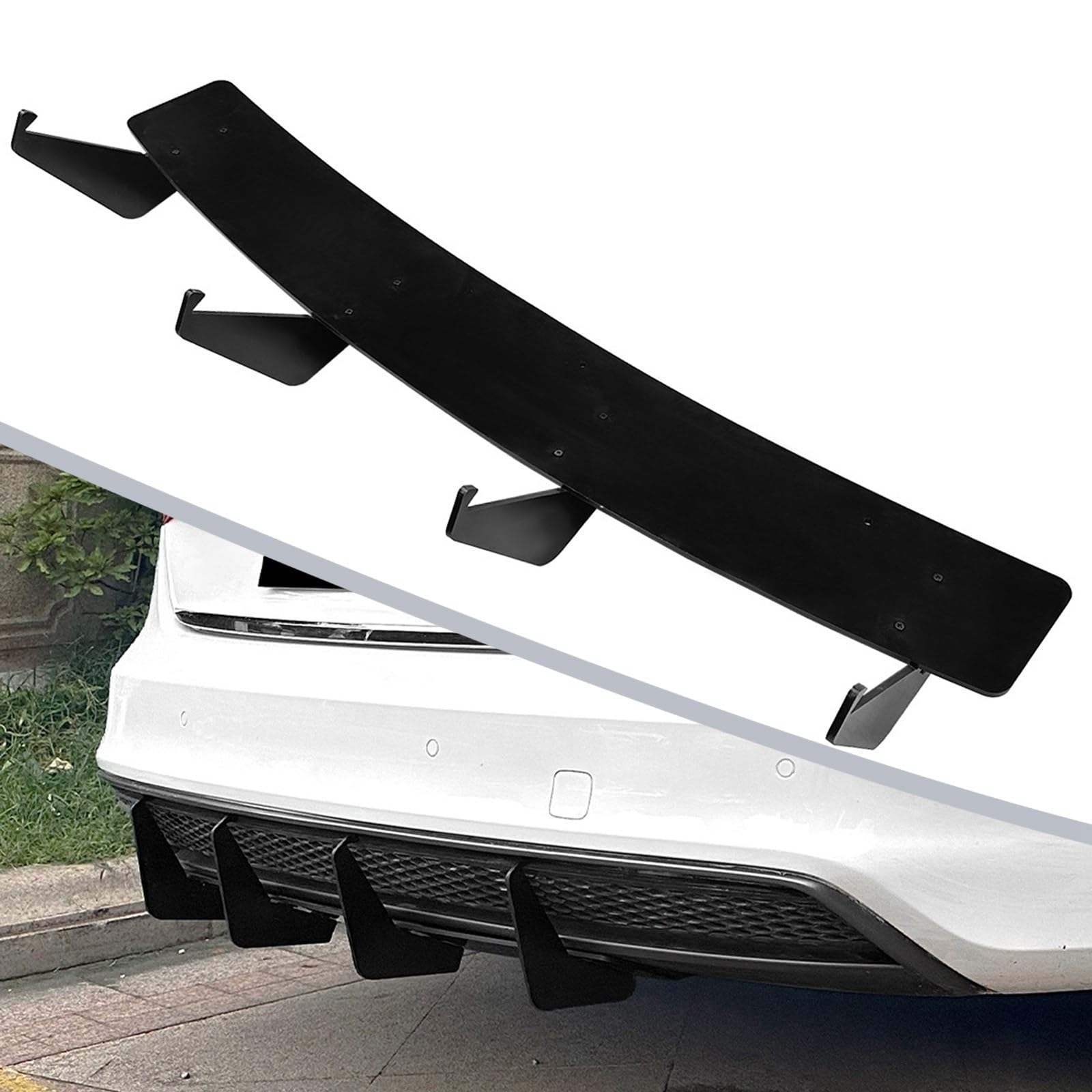 FINMOKAL Heckstoßstange unten Diffusor Lippe Spoiler Schwarz Kompatibel mit 2013-2016 Audi B8.5 A4 S-Line von FINMOKAL