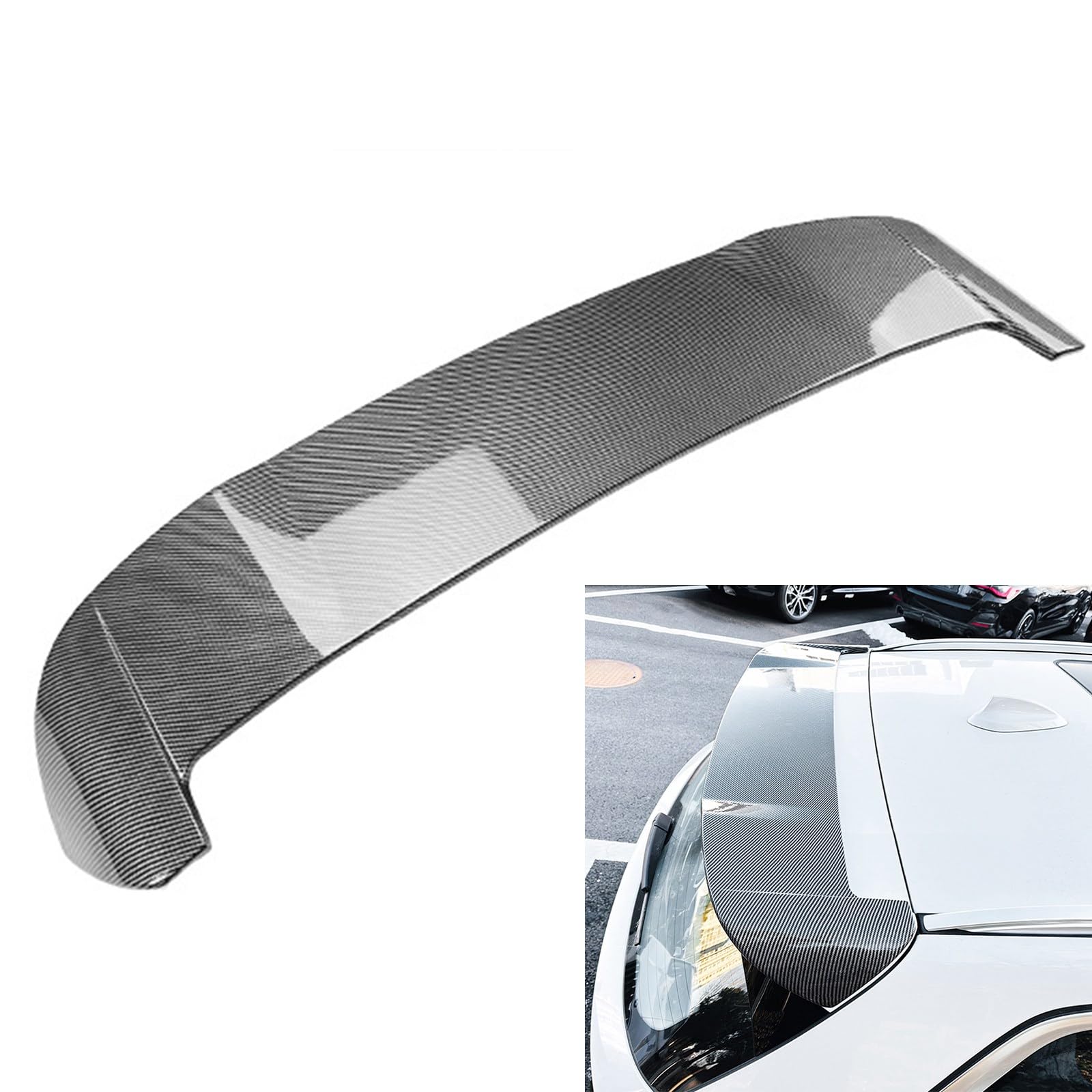 FINMOKAL Karbonfaser-ABS-Heckspoiler, Dachflügellippe, Heckklappe, Heckklappe, Fenster-Splitter, kompatibel mit BMW X3 G01 X3M 2018–2024 von FINMOKAL