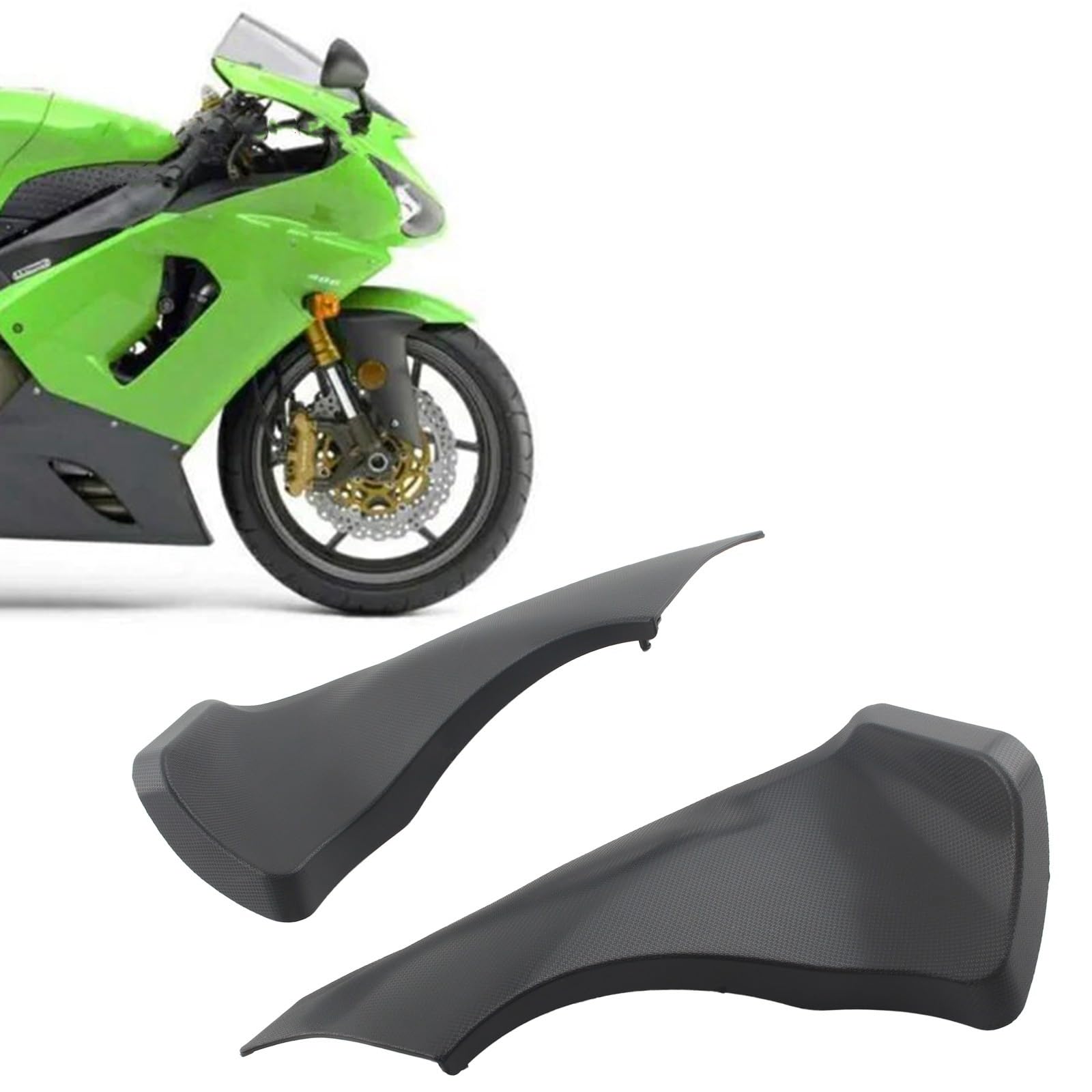 FINMOKAL Karbonfaser-Motorrad-Lufteinlass-Armaturenbrett-Seitenverkleidung, kompatibel mit Kawasaki Ninja ZX6R ZX636 ZX-6R 636 2005–2006 von FINMOKAL