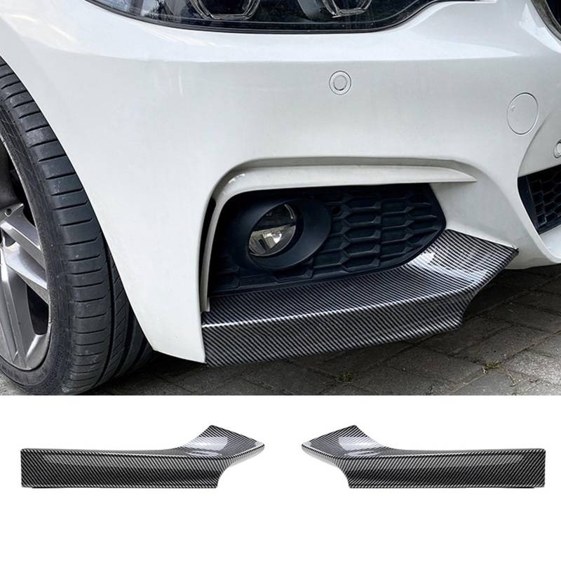 FINMOKAL Karbonfaser-Optik, Frontstoßstangen-Splitter, Diffusor, kompatibel mit BMW 2er-Serie F22 F23 M Sport 2014–2022 von FINMOKAL