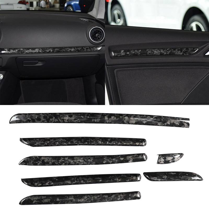 FINMOKAL Kit Forged Carbon Fiber Innen Panel Trim Cover Decor für A3 S3 8V 8P 2014-2020 von FINMOKAL