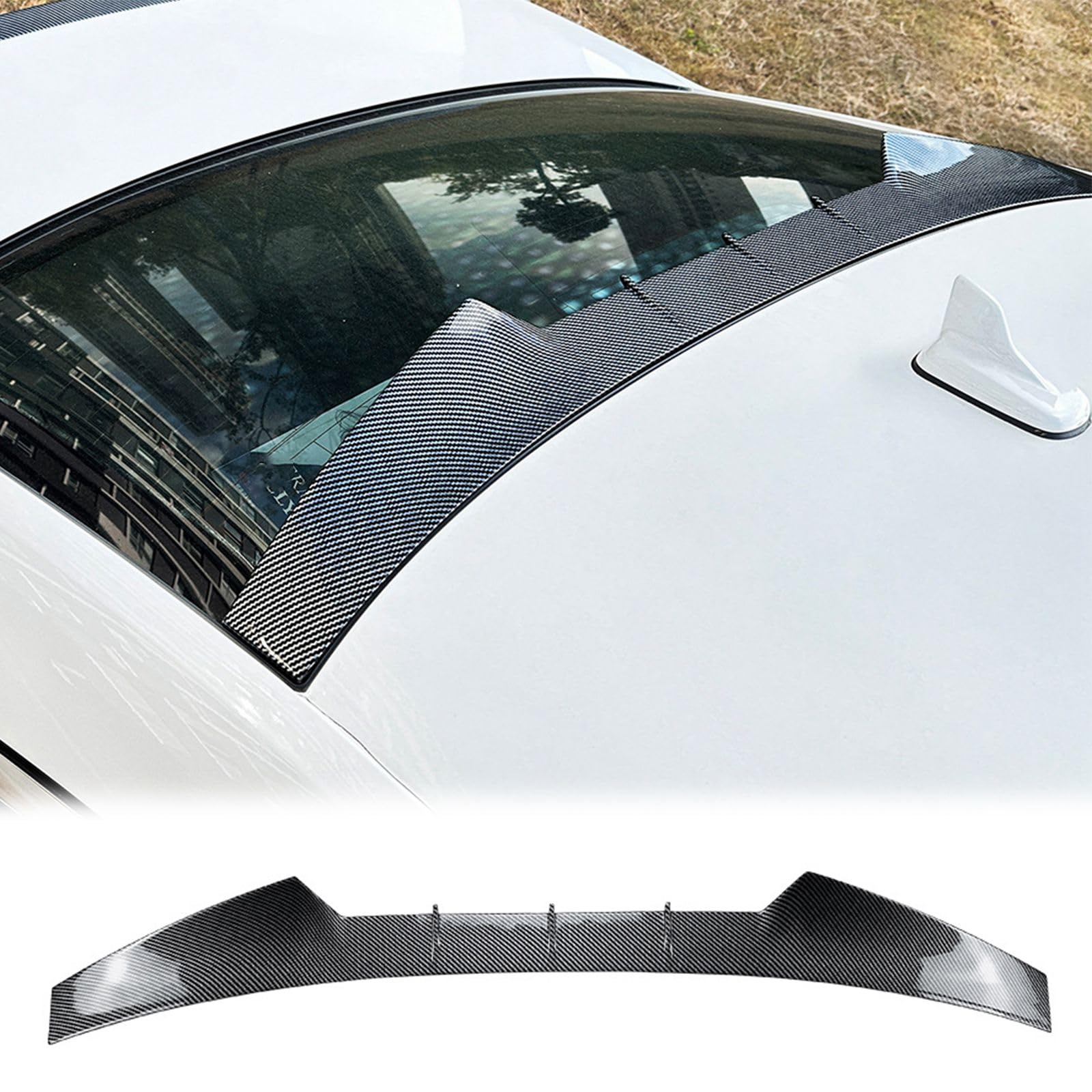 FINMOKAL Kofferraumspoiler in Karbonfaser-Optik, Heckscheiben-Dachspoiler, kompatibel mit Audi A4 B9 Limousine 2017 2018 2019 2020 2021-2024 von FINMOKAL