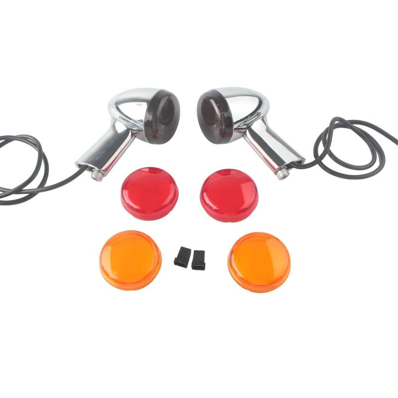 FINMOKAL LED-Blinkerbirnen, vorne und hinten, schwarze Lichter mit getönten Gläsern, Kit kompatibel mit Harley XL883 XL1200 Sportster ab 92 von FINMOKAL