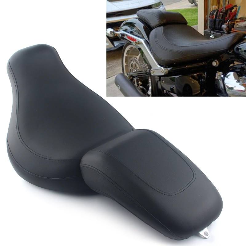 FINMOKAL Leder-Sitz für Harley Fat Boy FLFB Fatboy FLFBS 114 ab 2018, Schwarz von FINMOKAL