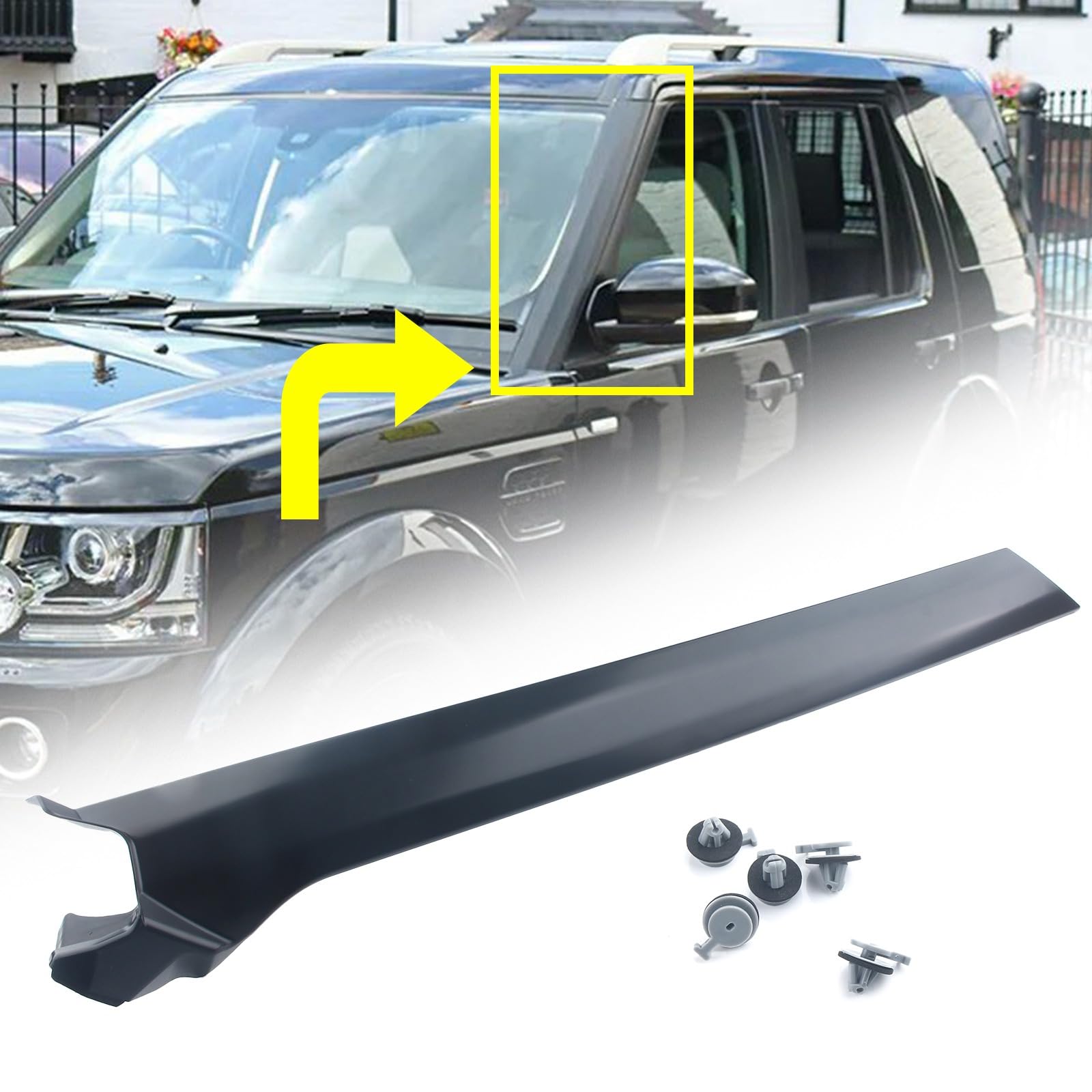 FINMOKAL Linke Fahrerseite A-Säule Verkleidung Außenleiste Windschutzscheibe Säule Verkleidung passend für Land Rover Discovery 3 2005-2009 Discovery 4 2010-2016 Teilenummer LR046853 von FINMOKAL