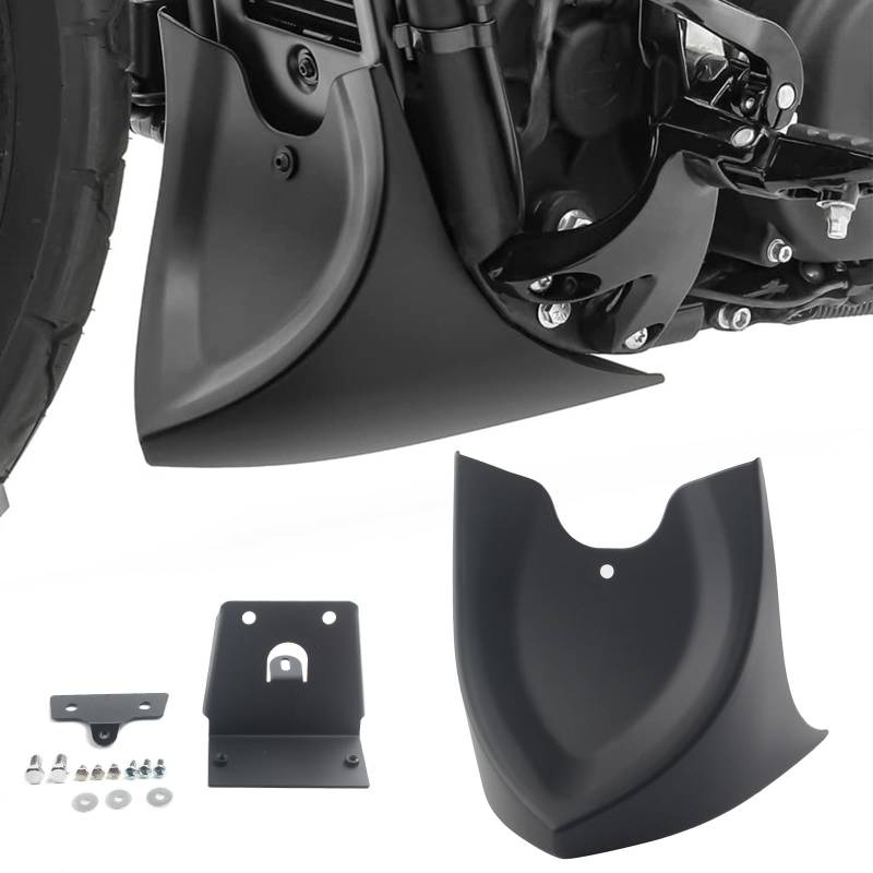 FINMOKAL Mattschwarz Vorderkinn untere Verkleidung Abdeckung Spoiler Air Dam Kompatibel mit Harley Sportster Iron XL 883 1200 XL 2004-2019 von FINMOKAL