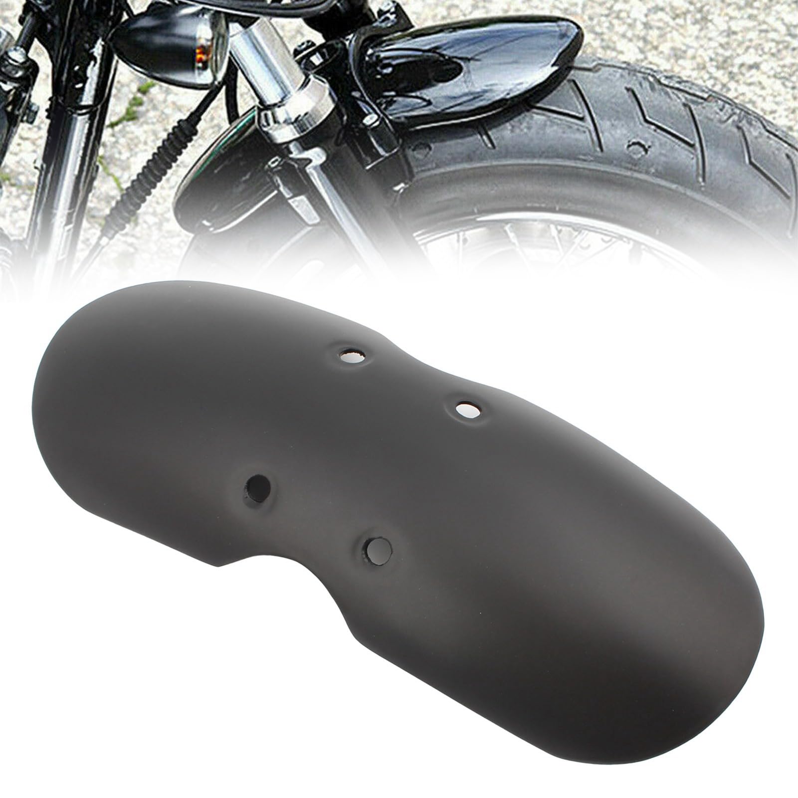 FINMOKAL Mattschwarzer vorderer Kotflügel, passend für Triumph (luftgekühlt) Bonneville / T100 / Scrambler/Thruxton 900, 2001-2016 von FINMOKAL