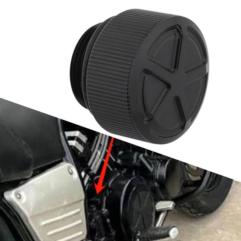 FINMOKAL Motoröl-Einfüllkappe, schwarz, kompatibel mit Yamaha VMAX 1200 1680 1700 2008–2017 XJR 1300 400 FZX750 Royal Star VS1300 von FINMOKAL