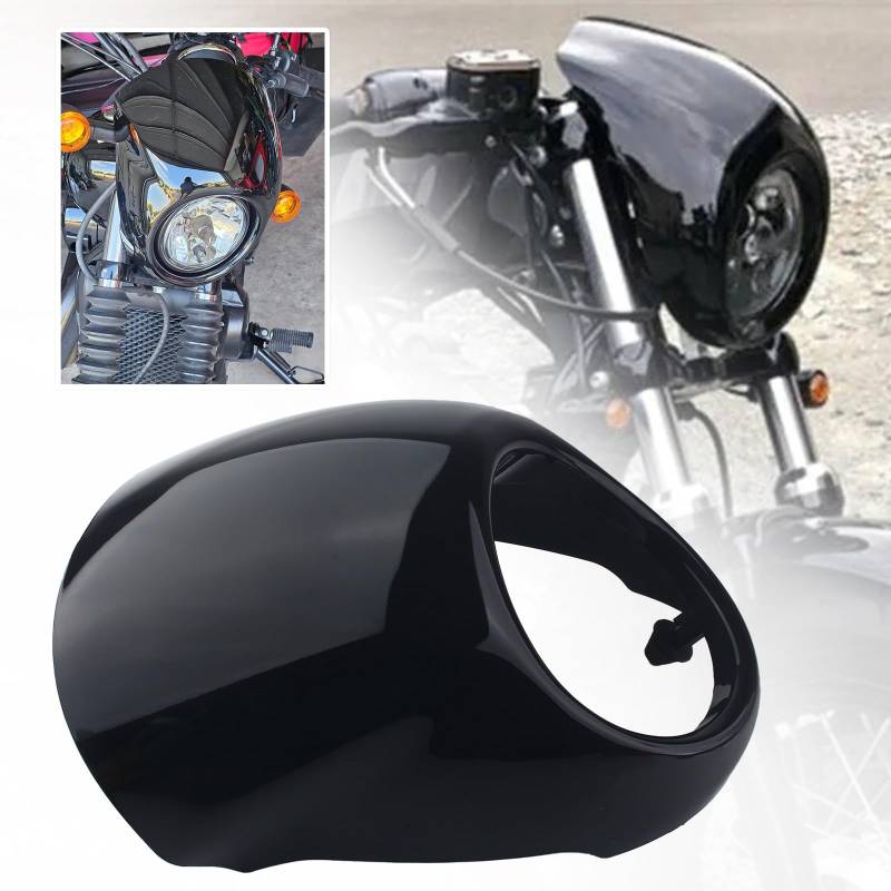 FINMOKAL Motorrad-Scheinwerfer-Verkleidungsmaske Visier Scheinwerferabdeckung Blende kompatibel mit Harley Street 500 750 XG500 XG750 2014-2020 2016 von FINMOKAL