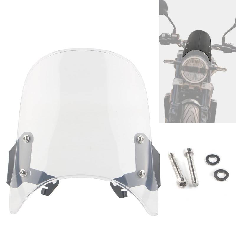 FINMOKAL Motorrad-Windschutzscheibe, transparent, Frontwindabweiser für Husqvarna Vitpilen Svartpilen 401 2019–2023 von FINMOKAL