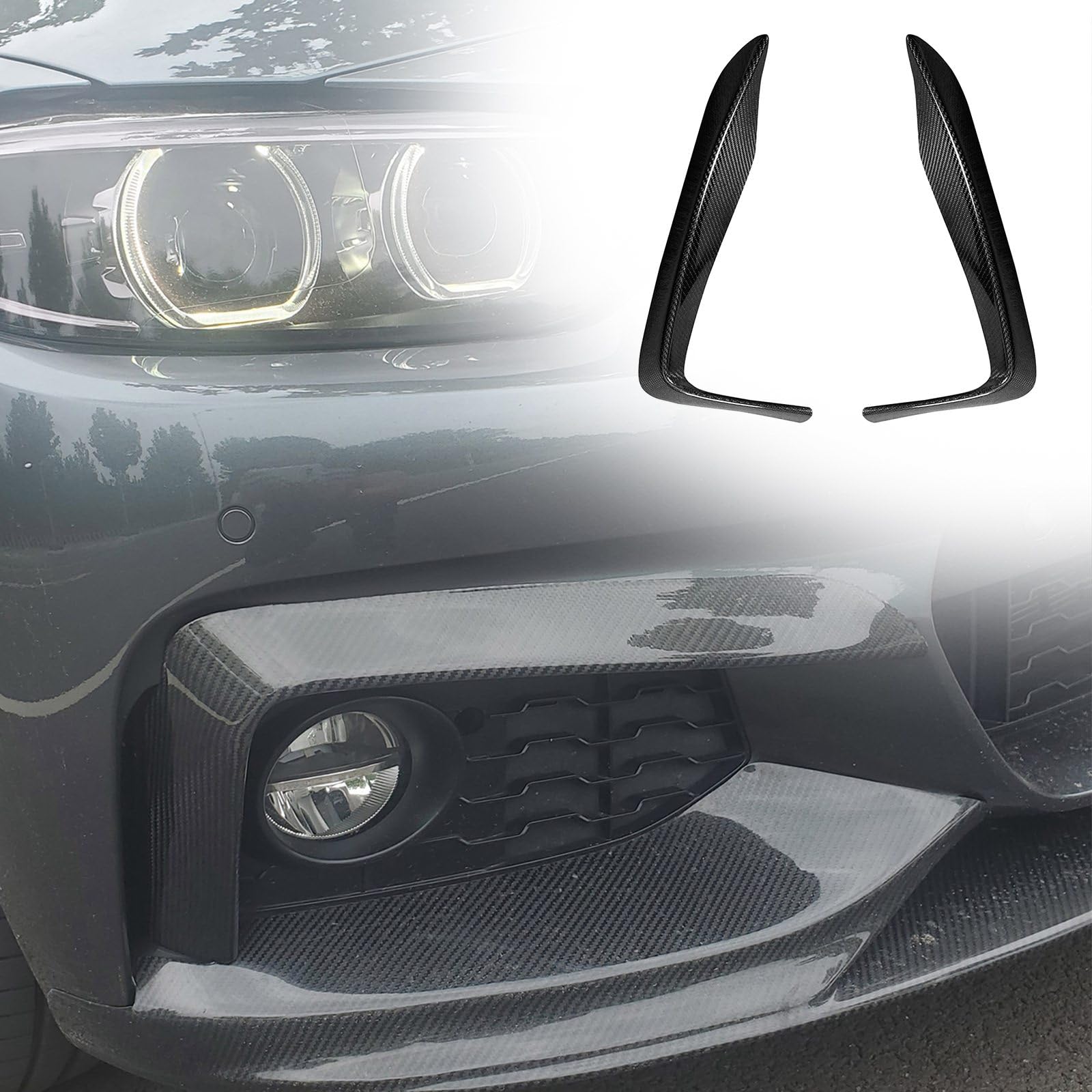 FINMOKAL Nebelscheinwerfer-Zierleisten, Frontstoßstangen-Lippenspoiler, kompatibel mit BMW 4er-Serie F32 F33 F36 M Sport 2014–2020 von FINMOKAL