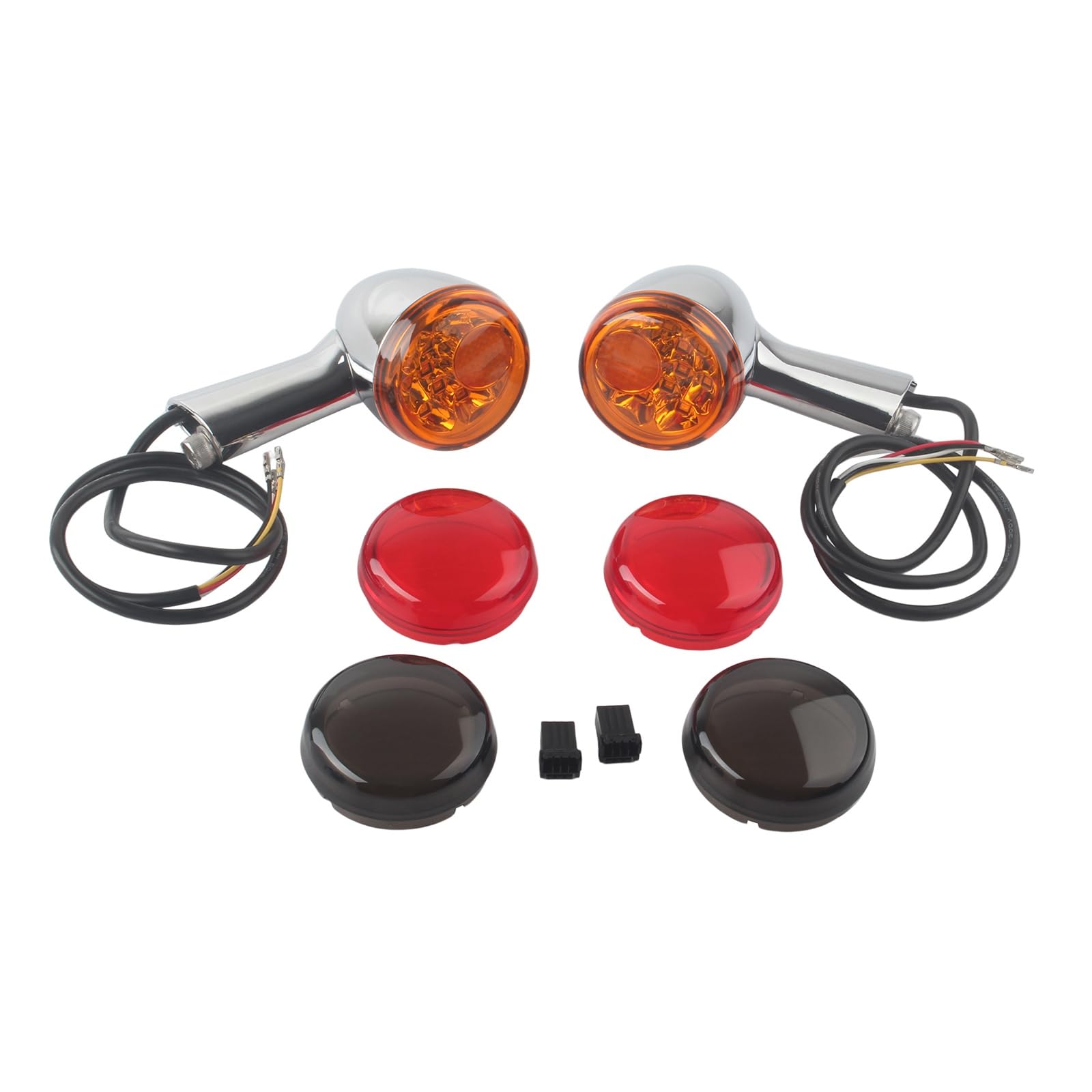 FINMOKAL Neue LED-Blinkerbirnen vorn hinten, schwarzes Licht-Kit, kompatibel mit Harley XL883 XL1200 Sportster 1992+ von FINMOKAL